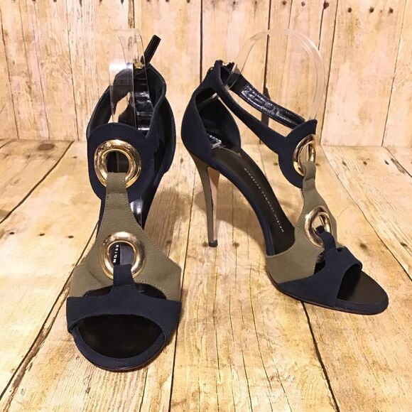 Giuseppe Zanotti Canvas Grommet Heels 38 - Picture 1 of 10